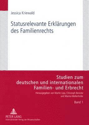 bokomslag Statusrelevante Erklaerungen Des Familienrechts