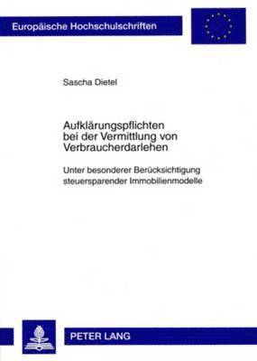 bokomslag Aufklaerungspflichten Bei Der Vermittlung Von Verbraucherdarlehen