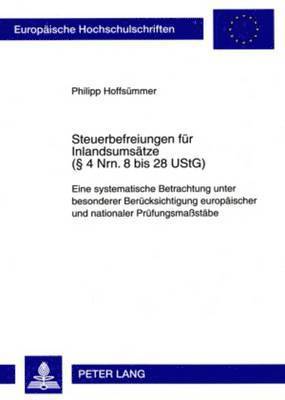 Steuerbefreiungen Fuer Inlandsumsaetze ( 4 Nrn. 8 Bis 28 Ustg) 1