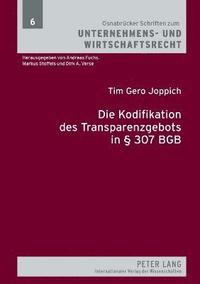 bokomslag Kodifikation des Transparenzgebots in § 307 BGB