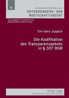 bokomslag Kodifikation des Transparenzgebots in § 307 BGB