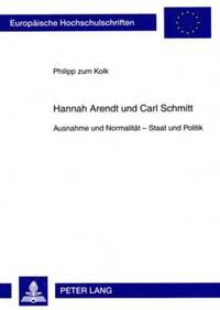 bokomslag Hannah Arendt Und Carl Schmitt