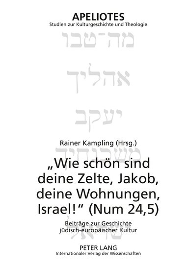 bokomslag 'Wie Schoen Sind Deine Zelte, Jakob, Deine Wohnungen, Israel!' (Num 24,5)