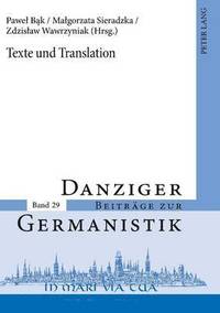 bokomslag Texte Und Translation