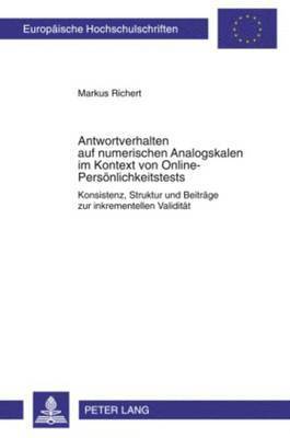 bokomslag Antwortverhalten Auf Numerischen Analogskalen Im Kontext Von Online-Persoenlichkeitstests