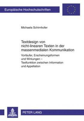 bokomslag Textdesign Von Nicht-Linearen Texten in Der Massenmedialen Kommunikation