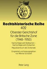 bokomslag Oberster Gerichtshof Fuer Die Britische Zone (1948-1950)