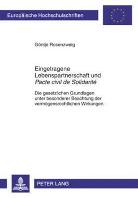 bokomslag Eingetragene Lebenspartnerschaft Und Pacte Civil de Solidarit