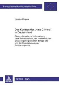 bokomslag Das Konzept Der Hate Crimes in Deutschland