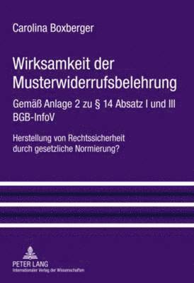 bokomslag Wirksamkeit Der Musterwiderrufsbelehrung