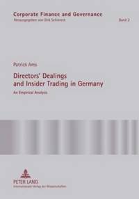 bokomslag Directors Dealings and Insider Trading in Germany