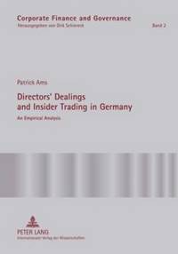 bokomslag Directors' Dealings and Insider Trading in Germany