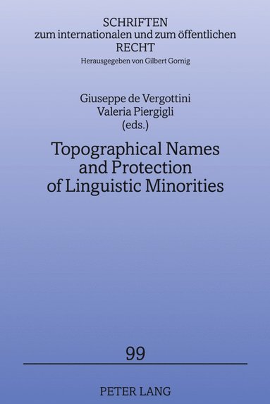 bokomslag Topographical Names and Protection of Linguistic Minorities