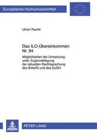 bokomslag Das Ilo-Uebereinkommen Nr. 94
