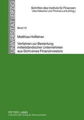 bokomslag Verfahren Zur Bewertung Mittelstaendischer Unternehmen Aus Sicht Eines Finanzinvestors