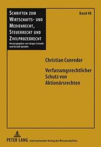 bokomslag Verfassungsrechtlicher Schutz Von Aktionaersrechten