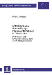 bokomslag Entwicklung Von Private-Equity-Portfoliounternehmen in Deutschland