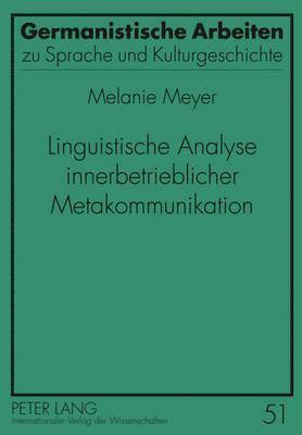 bokomslag Linguistische Analyse Innerbetrieblicher Metakommunikation