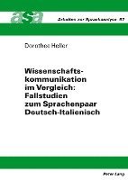 bokomslag Wissenschaftskommunikation Im Vergleich: Fallstudien Zum Sprachenpaar Deutsch-Italienisch