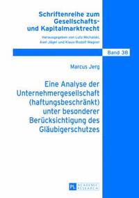 bokomslag Eine Analyse Der Unternehmergesellschaft (Haftungsbeschraenkt) Unter Besonderer Beruecksichtigung Des Glaeubigerschutzes