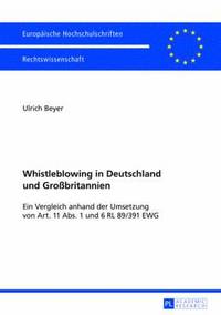 bokomslag Whistleblowing in Deutschland Und Grobritannien