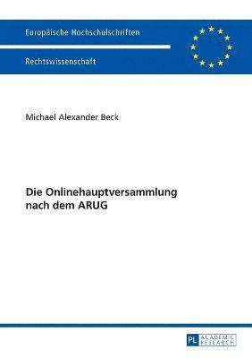 bokomslag Die Onlinehauptversammlung Nach Dem Arug
