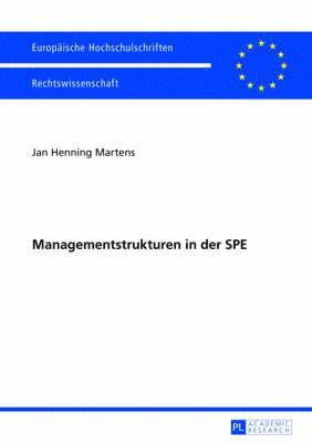 bokomslag Managementstrukturen in Der Spe