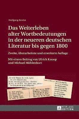 bokomslag Das Weiterleben alter Wortbedeutungen in der neueren deutschen Literatur bis gegen 1800