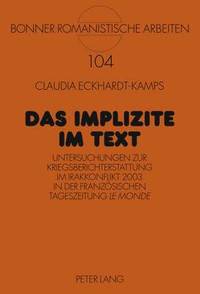 bokomslag Das Implizite im Text