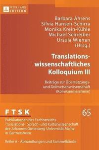 bokomslag Translationswissenschaftliches Kolloquium III