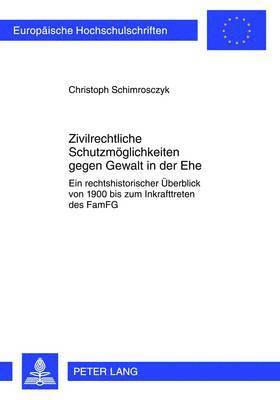 bokomslag Zivilrechtliche Schutzmoeglichkeiten Gegen Gewalt in Der Ehe