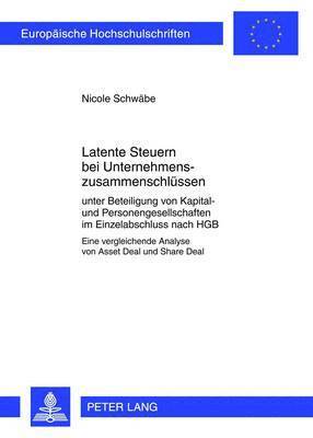 bokomslag Latente Steuern Bei Unternehmenszusammenschluessen