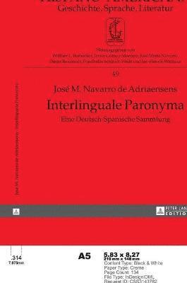 José M Navarro de Adriaensens - Interlinguale Paronyma, Häftad