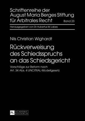 bokomslag Rueckverweisung Des Schiedsspruchs an Das Schiedsgericht