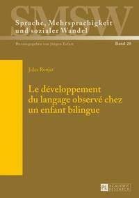 bokomslag Le Dveloppement Du Langage Observ Chez Un Enfant Bilingue