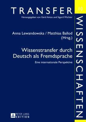 bokomslag Wissenstransfer Durch Deutsch ALS Fremdsprache