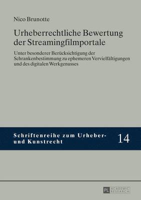 bokomslag Urheberrechtliche Bewertung Der Streamingfilmportale