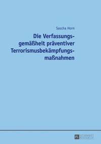 bokomslag Verfassungsgemassheit praventiver Terrorismusbekampfungsmassnahmen