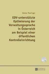 bokomslag EDV-unterstuetzte Optimierung der Verwaltungssprache in Oesterreich am Beispiel einer einer oeffentlichen Kontrolleinrichtung