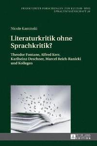 bokomslag Literaturkritik ohne Sprachkritik?