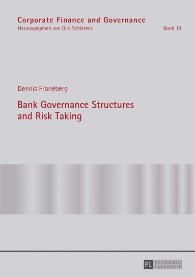 bokomslag Bank Governance Structures and Risk Taking