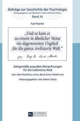 Armin Stock - Karl Marbe, Inbunden
