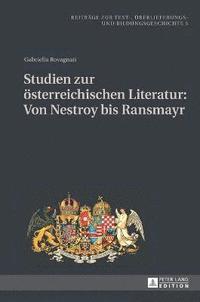 bokomslag Studien zur oesterreichischen Literatur