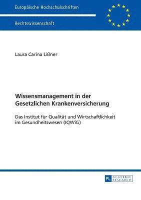 bokomslag Wissensmanagement in der Gesetzlichen Krankenversicherung