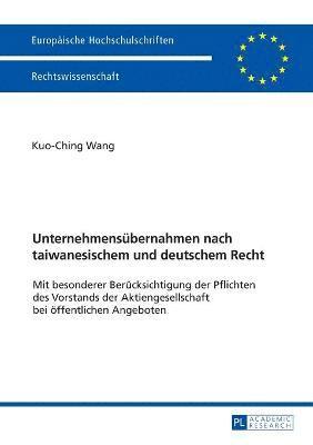 bokomslag Unternehmensuebernahmen nach taiwanesischem und deutschem Recht