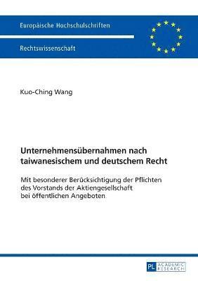 Unternehmensuebernahmen nach taiwanesischem und deutschem Recht 1