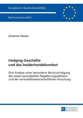 bokomslag Hedging-Geschaefte und das Insiderhandelsverbot