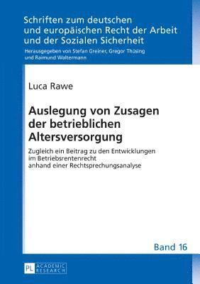 bokomslag Auslegung von Zusagen der betrieblichen Altersversorgung