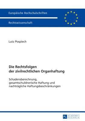 bokomslag Die Rechtsfolgen der zivilrechtlichen Organhaftung