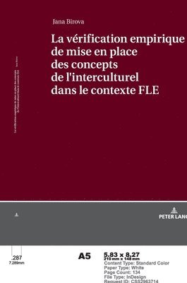 bokomslag Vérification Empirique de Mise En Place Des Concepts de L?interculturel Dans Le Contexte Fle